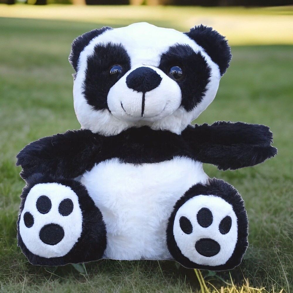 Panda Bear Plush Stuffed Animal Toy‎ Black white NWOT